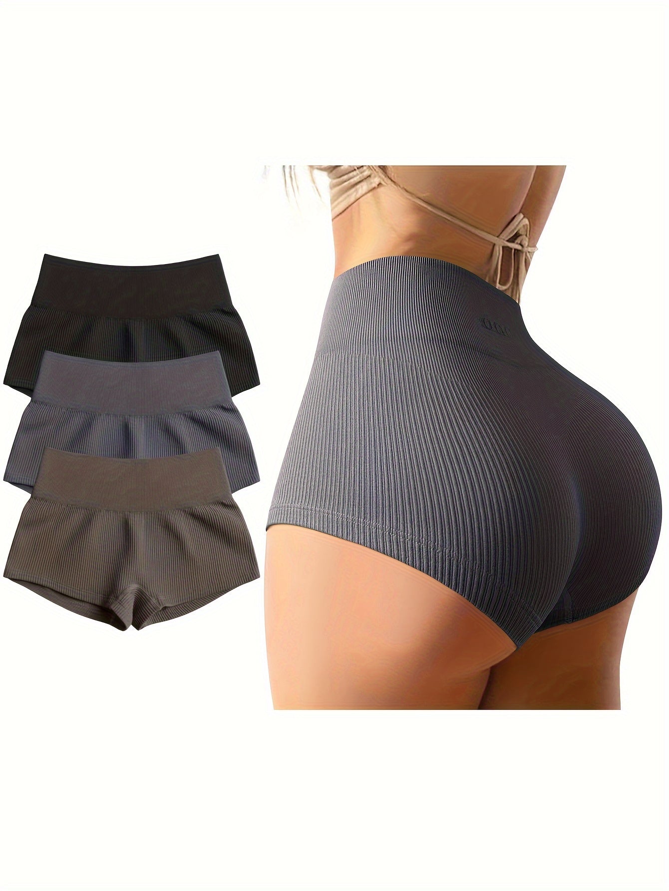 3 piece Women High Waist Yoga Shorts