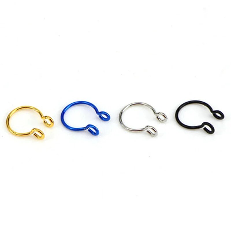 1pcs U Shaped Fake Nose Ring Hoop Septum Rings Stainless Steel Nose Piercing Fake Piercing Oreja Pircing Jewelry Nose Piercing