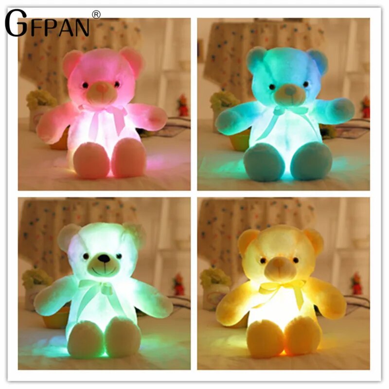 50cm Giant Colorful Glowing Teddy Bear Luminous Plush Toys Kawaii Light Up Led Teddy Bear Stuffed Toys Doll Kids Christmas Gift