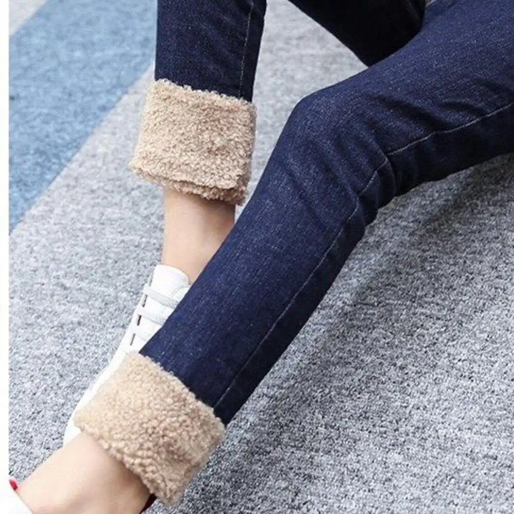 Winter Kids Denim Pants for Girls Thick Plush Warm Toddler Baby Girl Jeans 2021 Fashion Children Leggings Clothes 2 3 4 6 8 10