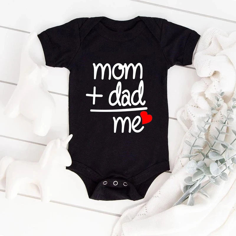 2022 Toddler Newborn Jumpsuit Mom Dad Me Letter Print Baby Body Romper Onesie Short Sleeve Bodysuit Summer Cotton Infant Rompers