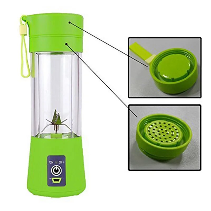 500ML Portable Juice Blender USB Juicer Cup Multi-function Fruit Mixer 2 4 6 Blade Mixing Machine Dropshipping