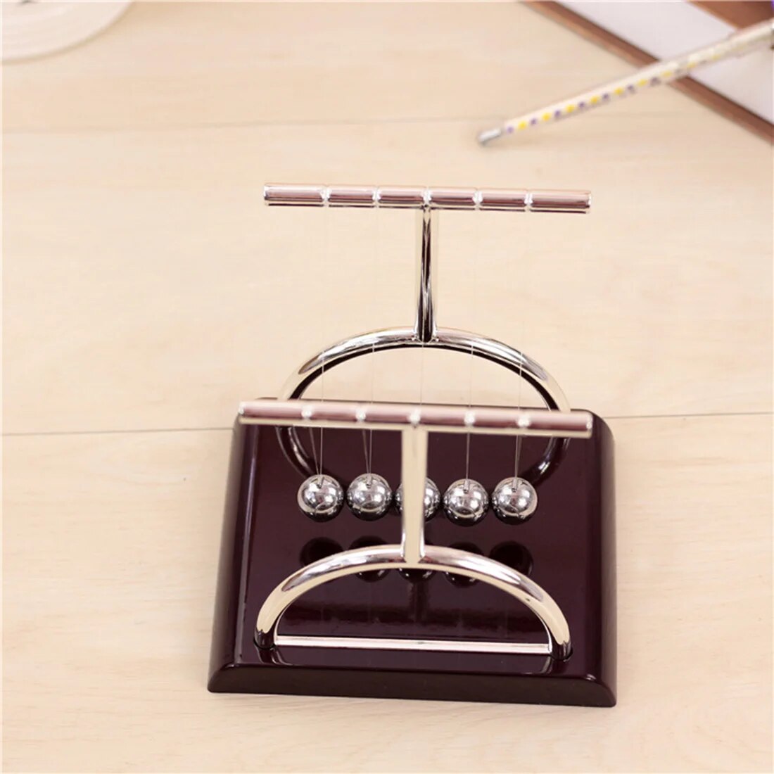 2019 New T Shaped Newton Cradle Balance Ball Science Puzzle Fun Desk Toy Stress Reliever Kinetic Motion Toy For Home And Office