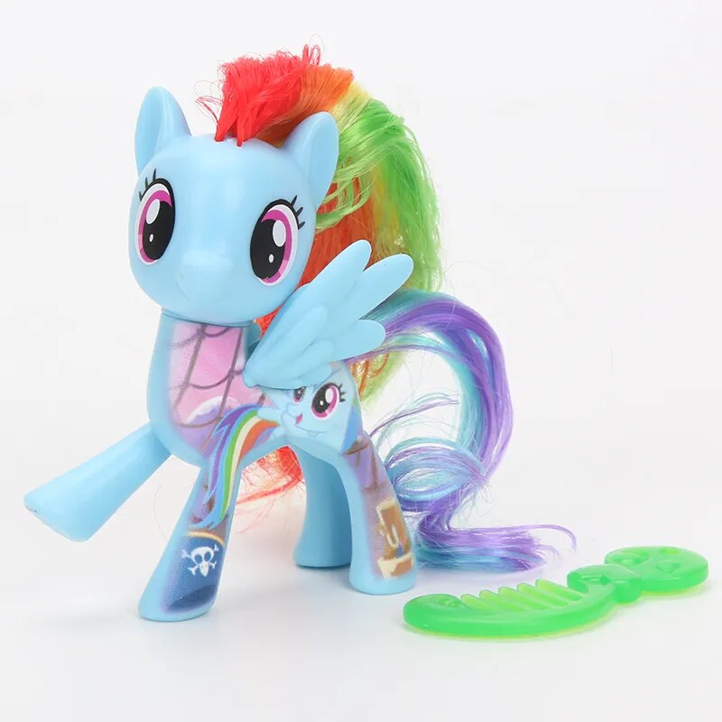 8cm My Little Pony Toys Friendship is Magic Pinkie Pie Rainbow Dash Fluttershy Songbird Serenade PVC Action Figure Model