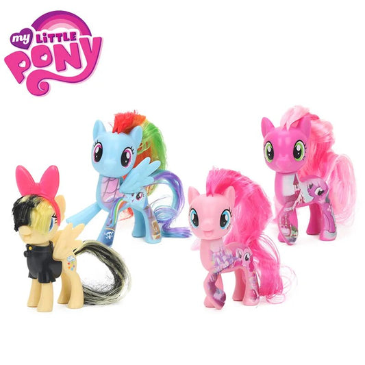 8cm My Little Pony Toys Friendship is Magic Pinkie Pie Rainbow Dash Fluttershy Songbird Serenade PVC Action Figure Model