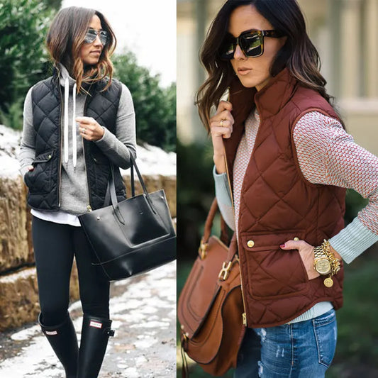 Women Winter Slim Fleece Warm Parka Vest Coat Sleeveless Jacket Vest Waistcoat S M L XL