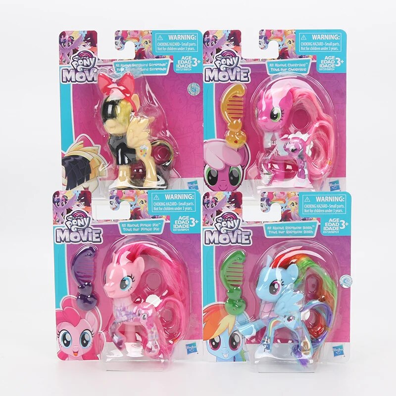 8cm My Little Pony Toys Friendship is Magic Pinkie Pie Rainbow Dash Fluttershy Songbird Serenade PVC Action Figure Model