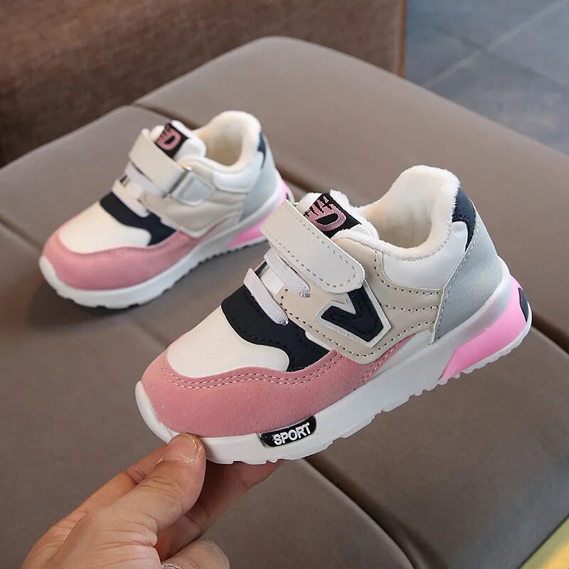 New Autumn Winter Children Casual Shoes Breathable Kids Shoes Girls Boys Anti-Slippery Sneakers Baby Toddler Warm Size 21-30