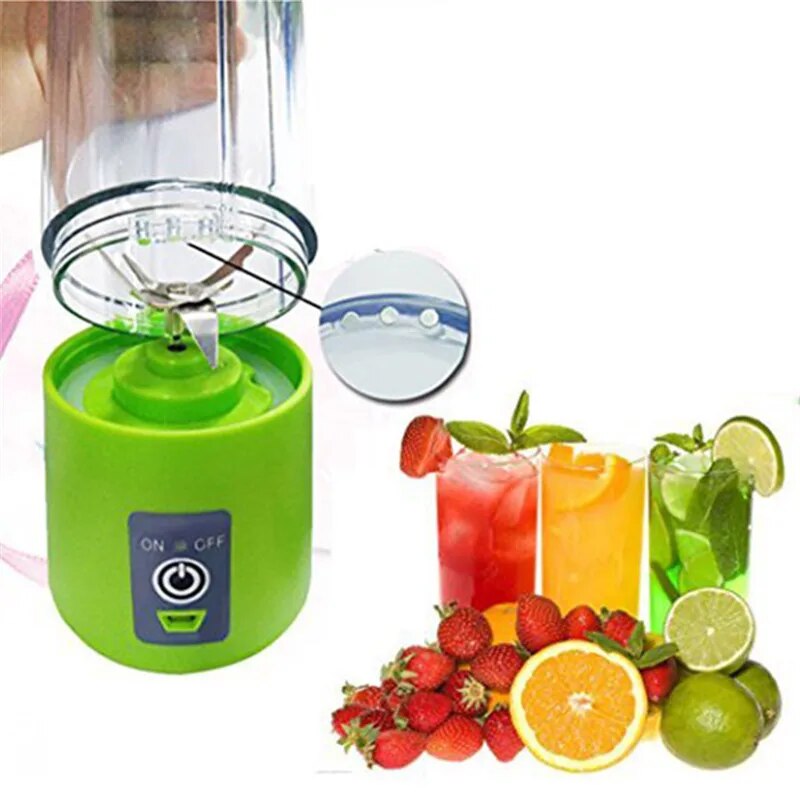 500ML Portable Juice Blender USB Juicer Cup Multi-function Fruit Mixer 2 4 6 Blade Mixing Machine Dropshipping