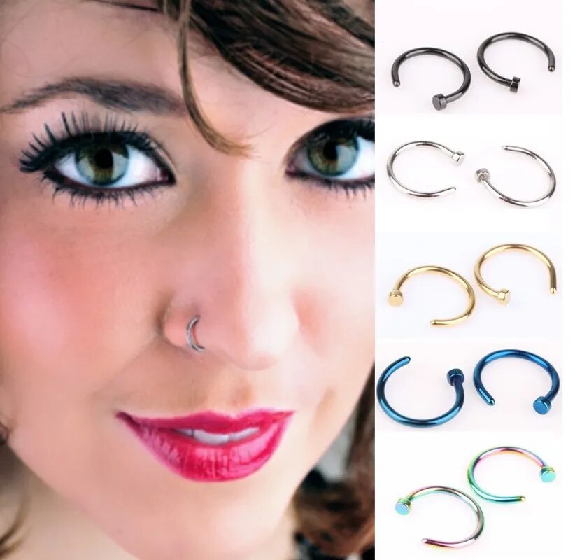 1pcs U Shaped Fake Nose Ring Hoop Septum Rings Stainless Steel Nose Piercing Fake Piercing Oreja Pircing Jewelry Nose Piercing