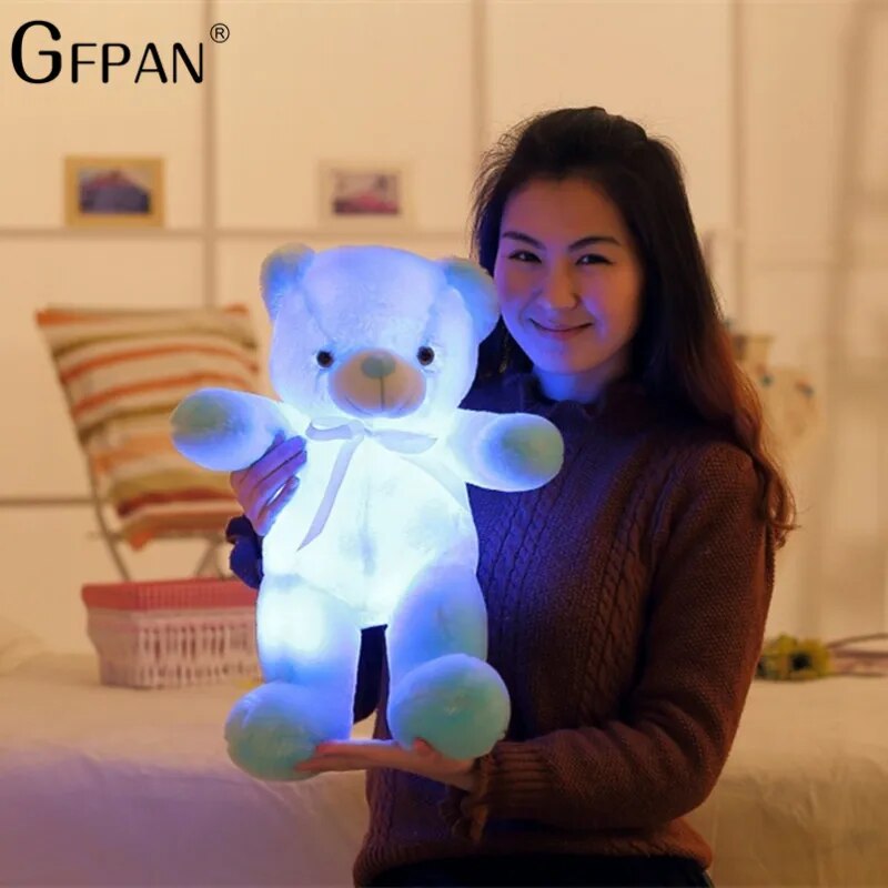 50cm Giant Colorful Glowing Teddy Bear Luminous Plush Toys Kawaii Light Up Led Teddy Bear Stuffed Toys Doll Kids Christmas Gift