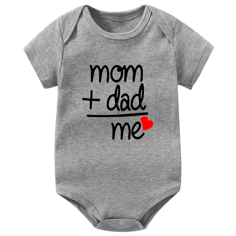 2022 Toddler Newborn Jumpsuit Mom Dad Me Letter Print Baby Body Romper Onesie Short Sleeve Bodysuit Summer Cotton Infant Rompers