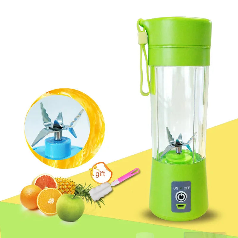 500ML Portable Juice Blender USB Juicer Cup Multi-function Fruit Mixer 2 4 6 Blade Mixing Machine Dropshipping