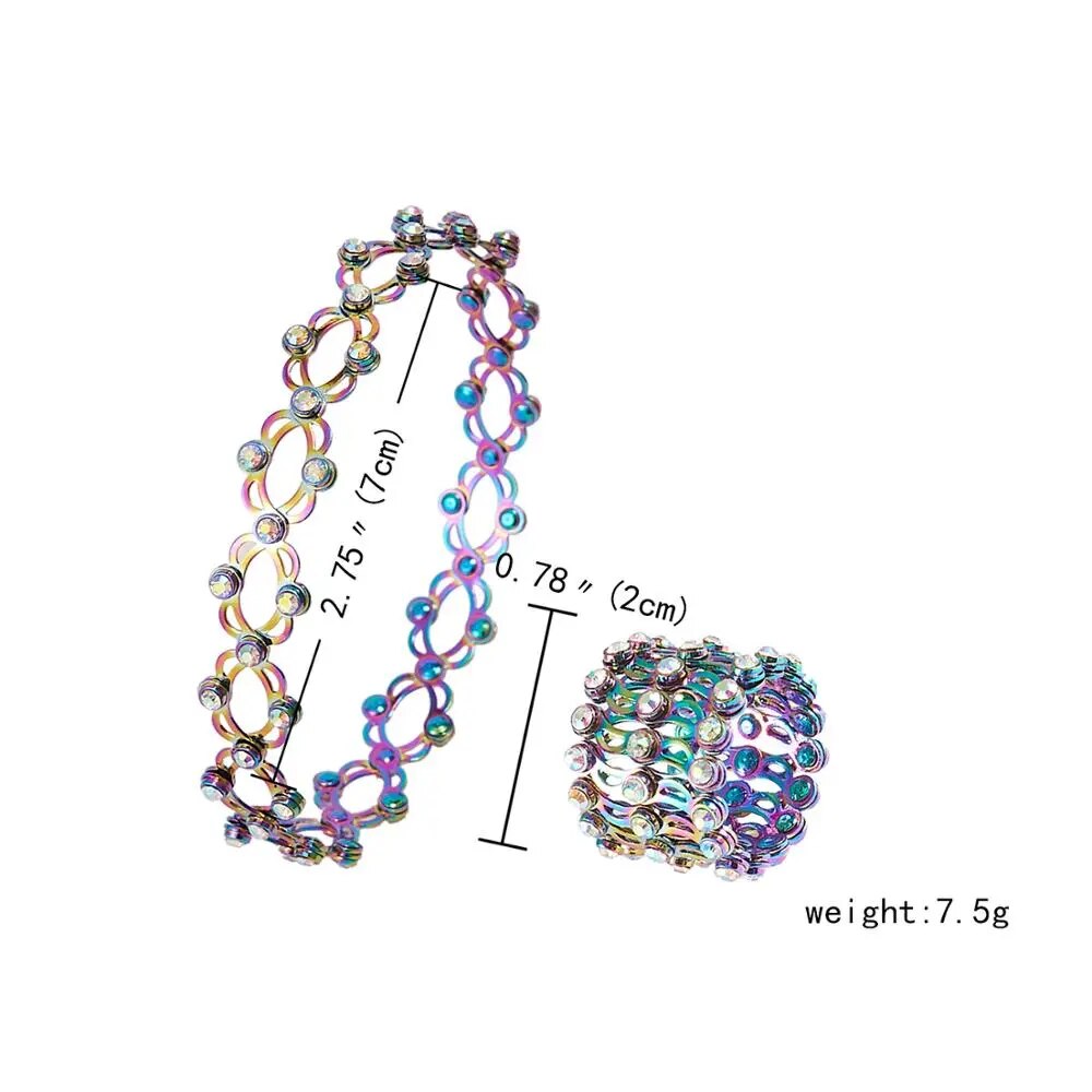 2 In 1 Magic Retractable Ring Bracelet Creative Stretchable Twist Folding Ring Crystal Rhinestone Bracelets Women Jewelry Gift