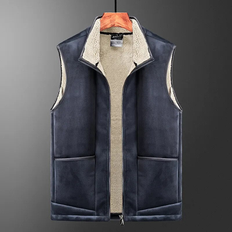 Crocodile brand Cashmere Vest Autumn Winter Casual Sleeveless Jacket Men Warm Fleece Men Vest Jacket Thick Sleeveless Men's Vest