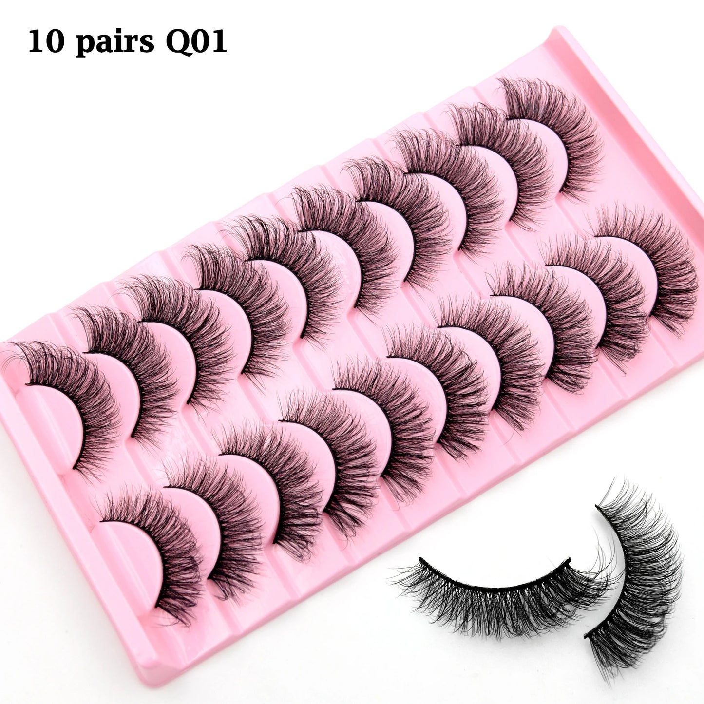 10 Pairs Eyelashes Natural Long 3D Mink Lashes Fluffy Volume Mink False Eyelashes Cruelty Free Wispy Lashes Makeup Cilios Q01