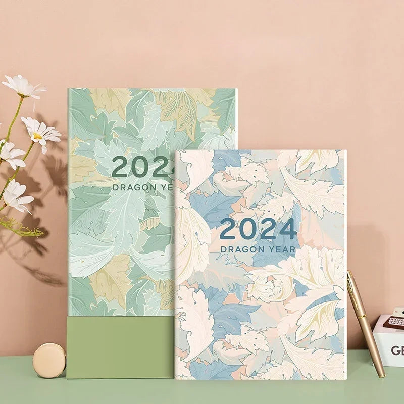 2024 Calendar Planner Notebook 365 Days Effeciency Notepad Weekly Goal Habit Tracker Kawaii Agenda Diary Schedules Organizers