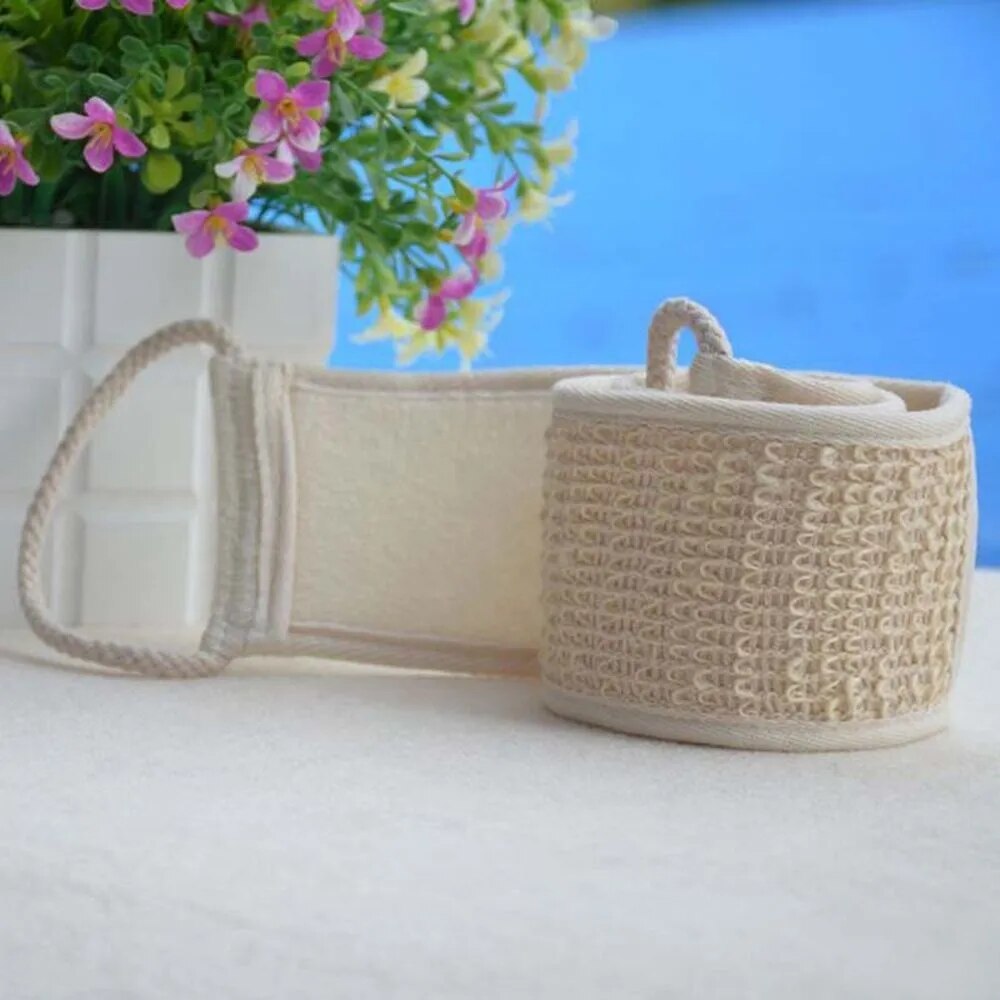 Exfoliating back strap bath shower body sponge body scrubber brush personal cleaning tool