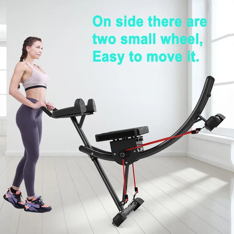 Home Women Fitness Gym Equipment Foldable Abdominal Trainer Ab Coaster Machine Exercise For Waist Slimming