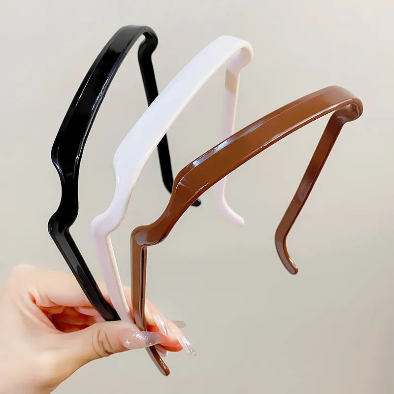 New Sunglasses Frame Shape Plastic Hairband For Women Elegant Solid Headband Hair Decorate Hair Hoop Fashion Hair Accessories