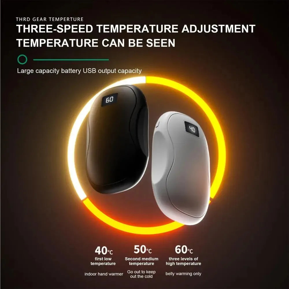 XIAOMI USB Hand Warmer Mobile Power Source 2 in1 Rechargeable Hand Warmer Hot water Bag With Digital Display Electric Heating