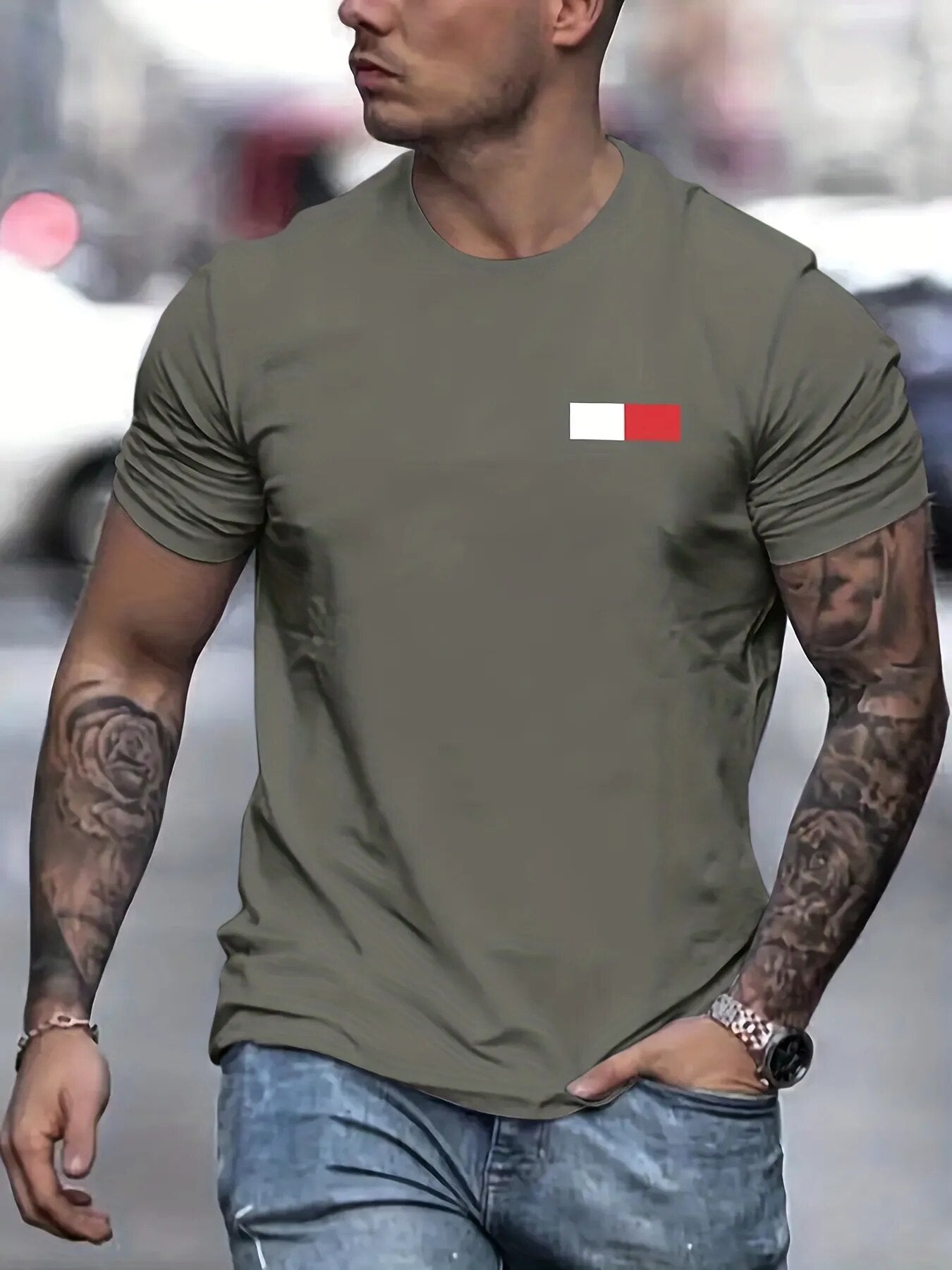 Men's Summer Loose Fit  100 Cotton Printed T-shirt Tops