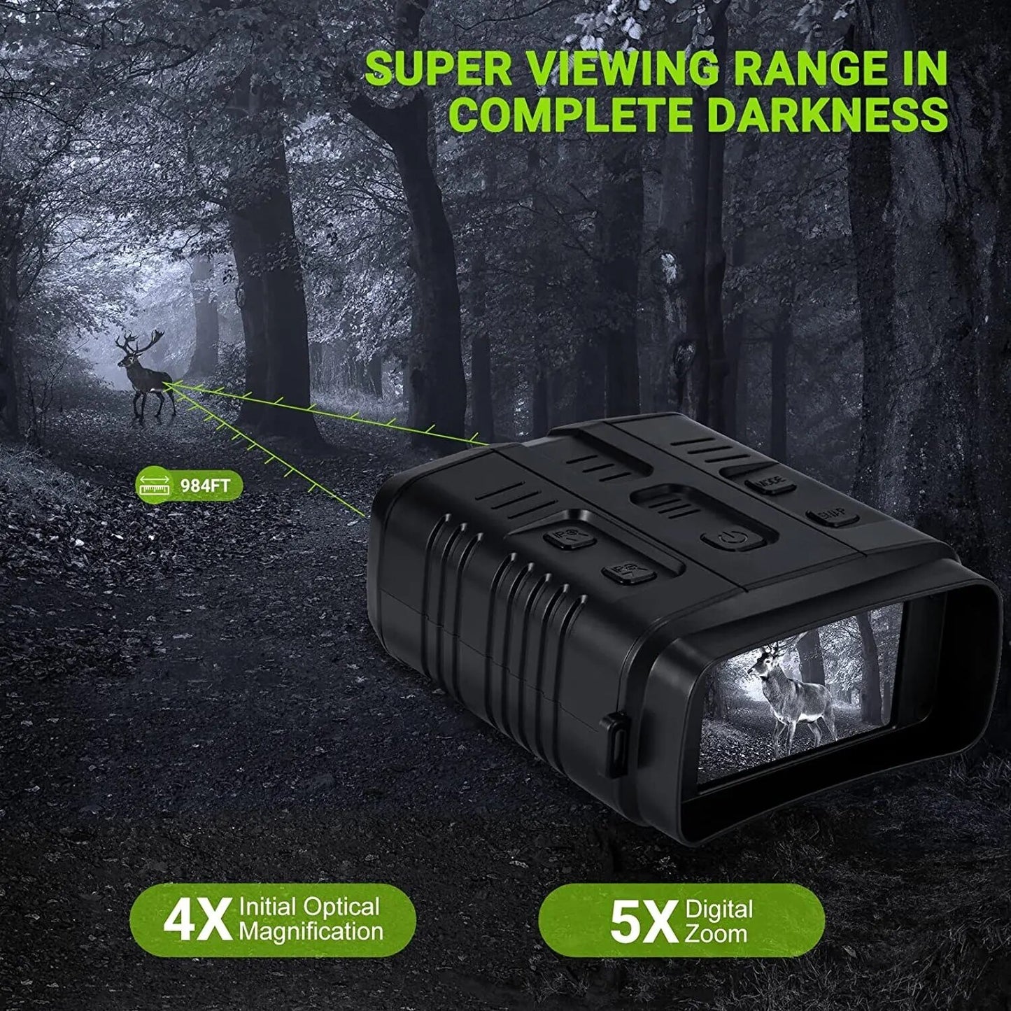 R19 Digital Night Vision Binoculars Device 4K 1080P 3W Infrared Night Vision Goggles Recorder Full Dark 300m For Hunting Camping