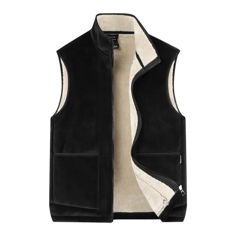 Crocodile brand Cashmere Vest Autumn Winter Casual Sleeveless Jacket Men Warm Fleece Men Vest Jacket Thick Sleeveless Men's Vest