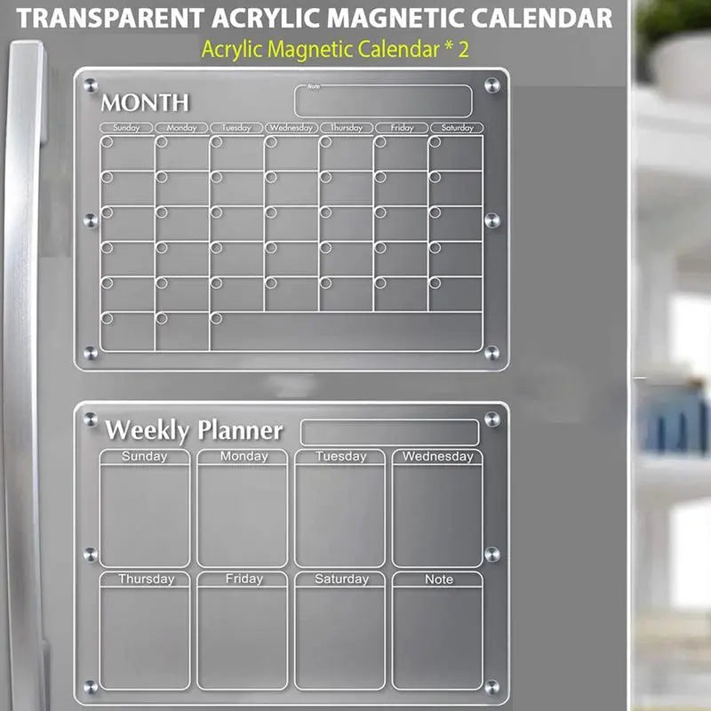 Transparent Acrylic Magnetic Calendar For Fridge Dry Erase Board Refrigerator Acrylic Board Planner Schedule Board To Do List