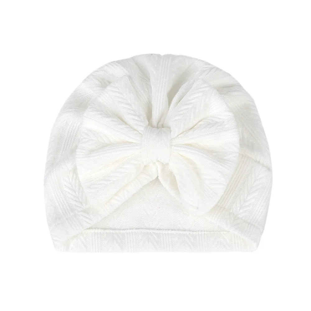 1pcs Big Bow Soft Baby Hat Baby Girls Boys Turban Hat Newborn Infant Cap Knitted Beanies Toddler Headwraps Kids Headwear