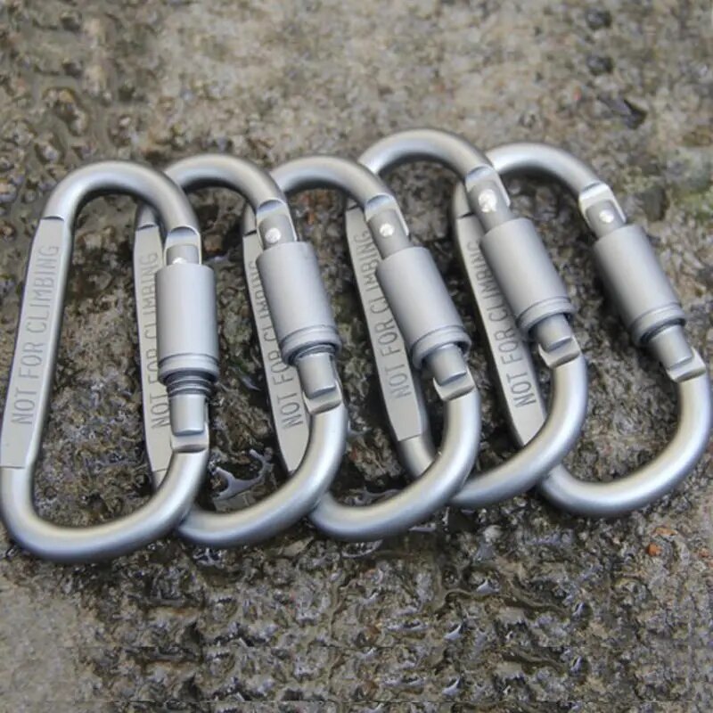 6pcs/lot Carabiner Travel Kit Camping Equipment Alloy Aluminum Survival Gear Camp Mountaineering Hook Carabiner Camping Accesso