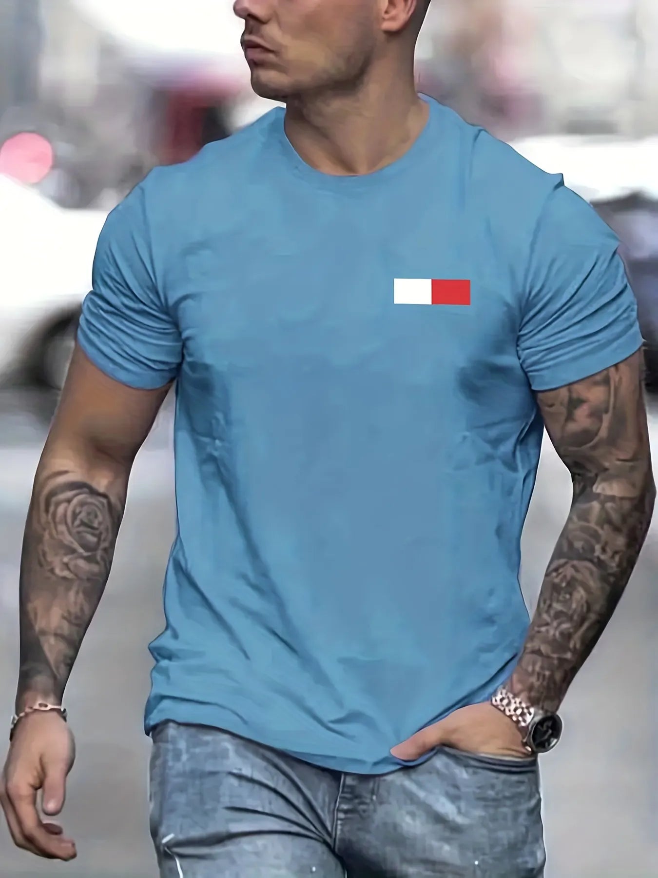 Men's Summer Loose Fit  100 Cotton Printed T-shirt Tops