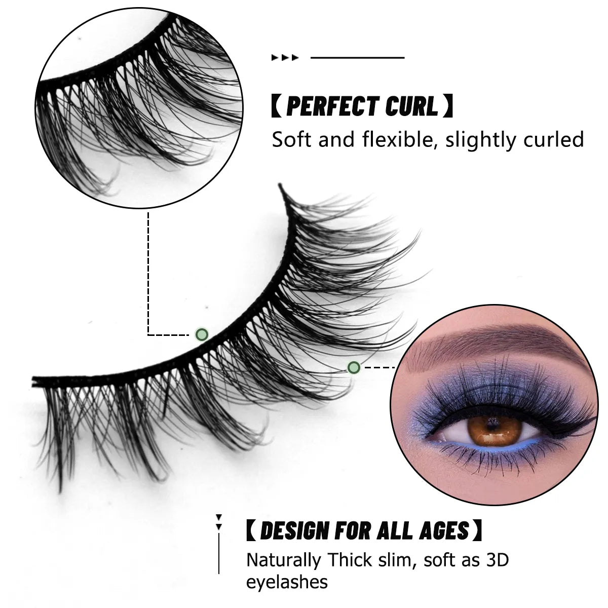 GROINNEYA 7 pairs Eyelashes 3D Natural False Lashes Fluffy Soft Cross Manga Lashes Wispy Natural Eyelash Extension Makeup