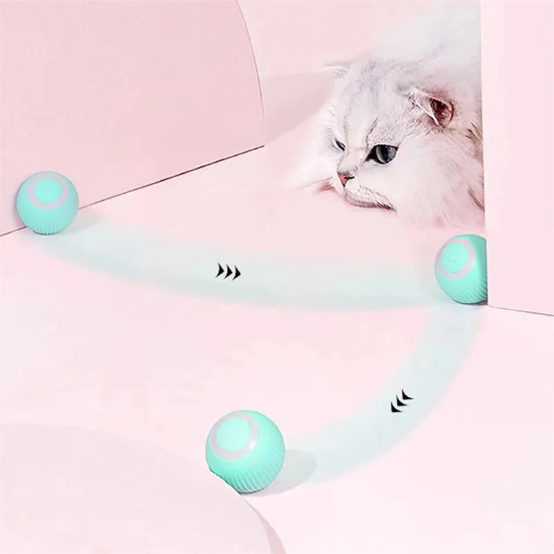 Smart Cat Toys Automatic Rolling Cat Ball Electric Ball Cat Interactive Toy For Cats Training Self-moving Kitten Toy Accessories