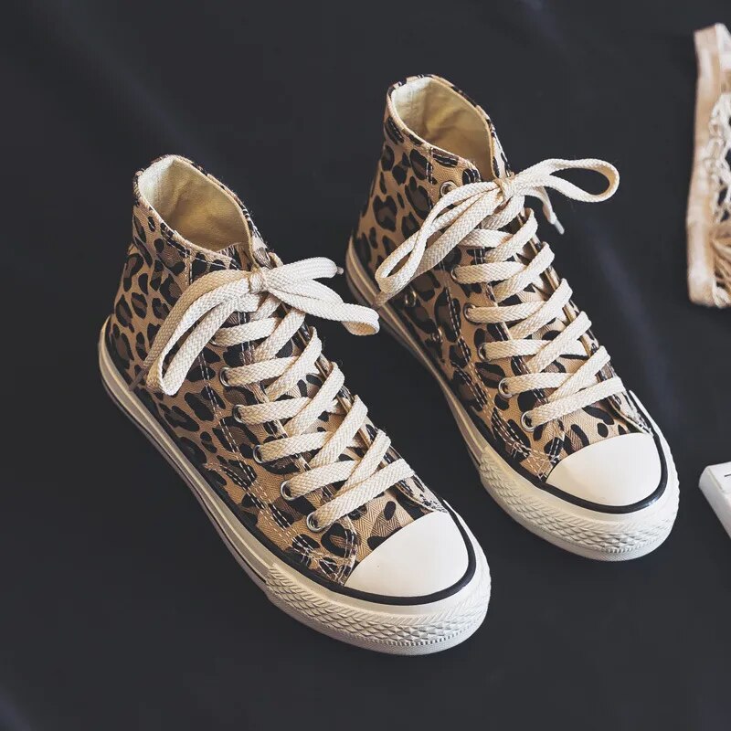 2021 New Spring Girls Baby Shoes High Top Leopard Breathable Children Canvas Shoes Women Parent-child Shoes Kids Shoes for Girl