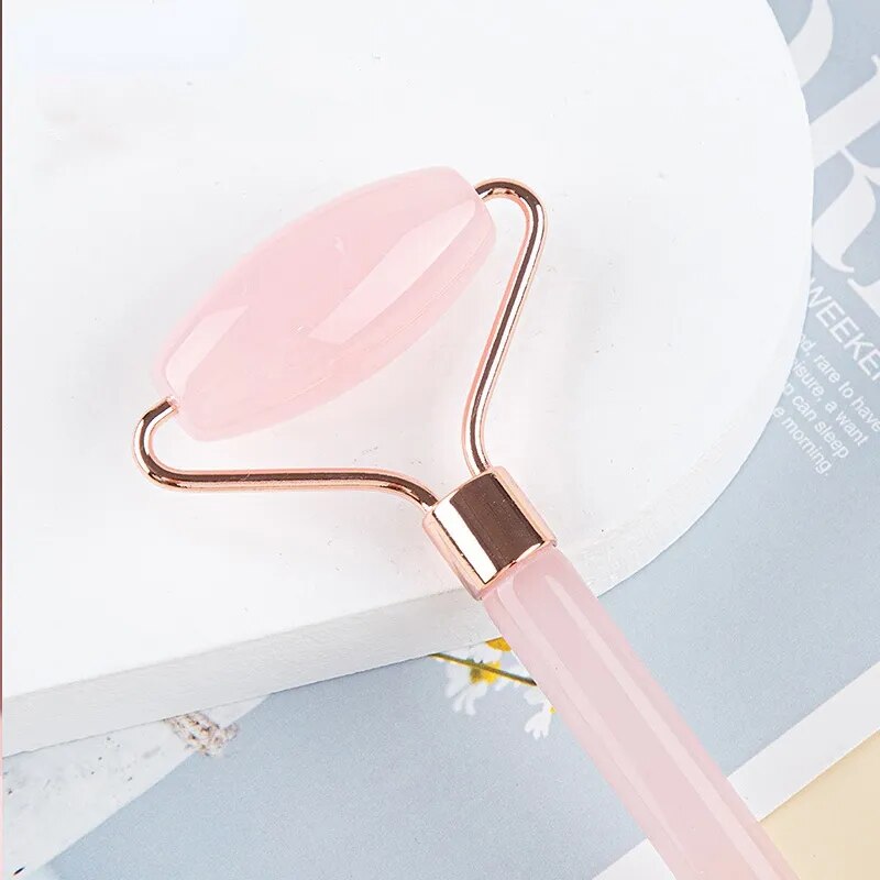 Rose Quartz Gua Sha Roller Massager Jade Scraping Facial Skin Beauty Care Guasha Board Body Natural Scraping Face Massage Tools