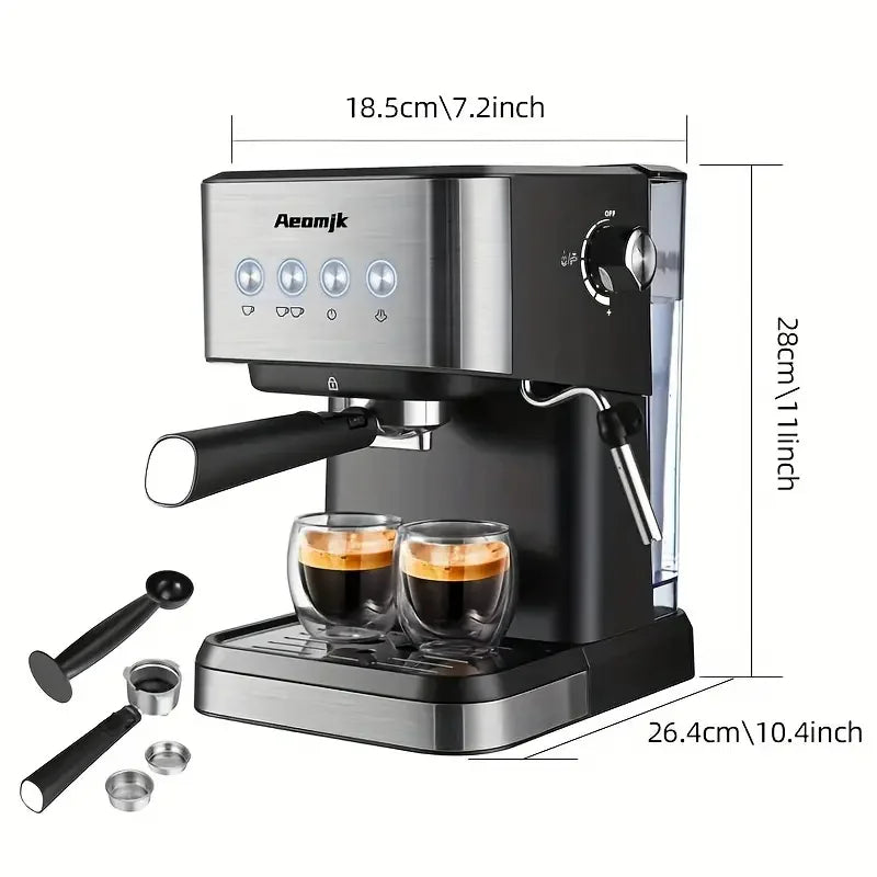 Fast Heating Espresso Machine With Milk Frother Wand Perfect For Home Baristas And RVs 20 Bar Pressure For Rich Flavorful Coffee