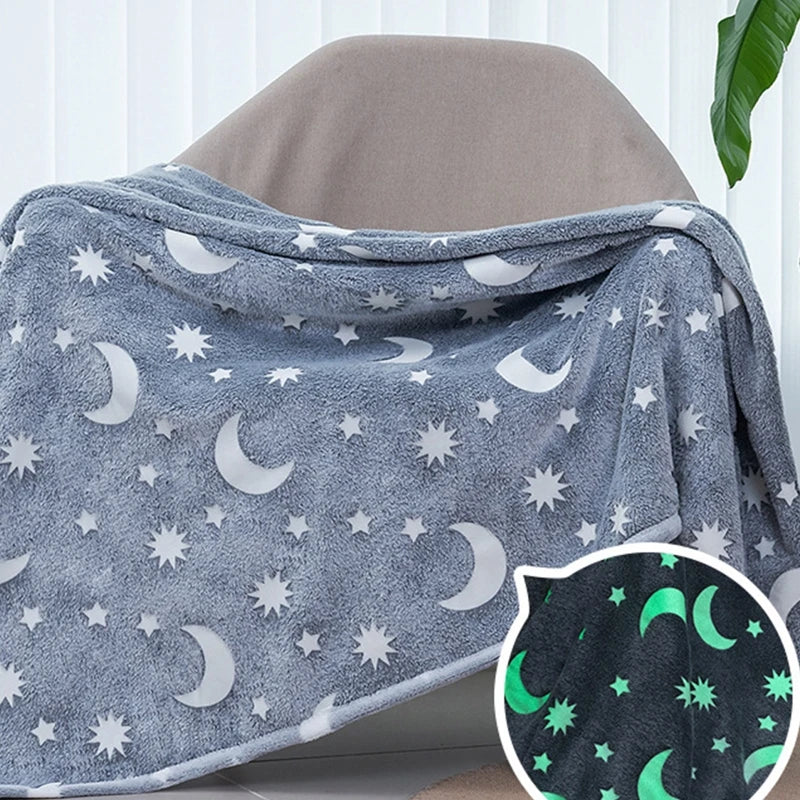 Glow in The Dark Blanket Soft Plush Fleece Throw Blanket Great Gifts for Kids