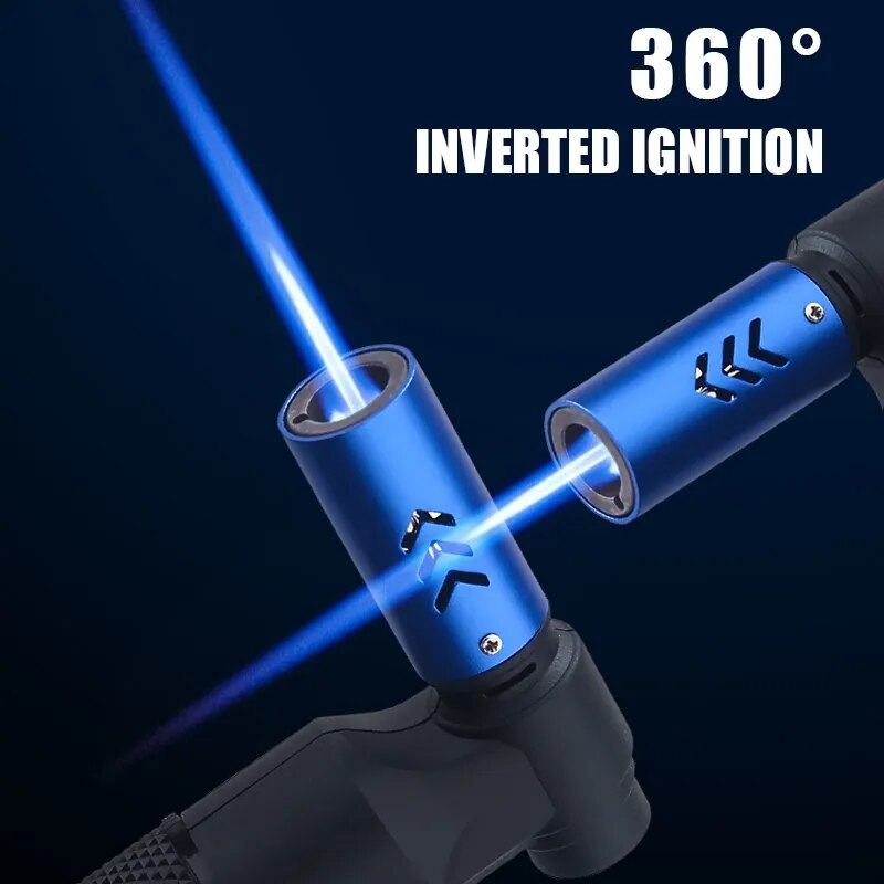 Honest Strong Windproof Blue Flame Cigar Adjustment  Spray Gun 1300 ° Outdoor Camping Stylish Torch Lighter Gadgets