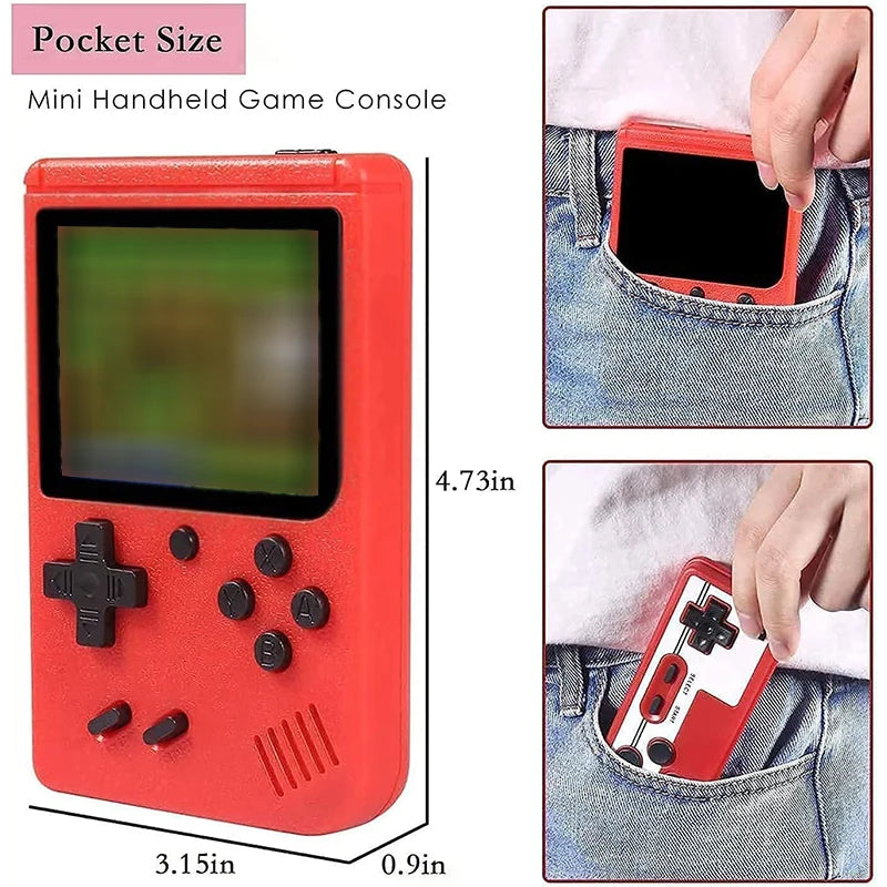 Mini Retro Handheld Game Console Built-in 400 FC Games with Portable Case 3.0 Inch LCD Screen Video Game Player Kids Boys Gift