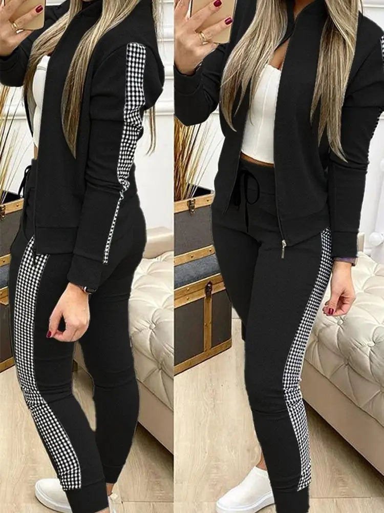 2024 Women Two Piece Set Outfits Autumn Women's Tracksuit Zipper Top Pants Casual Sport Suit Winter 2 Piece Woman Set