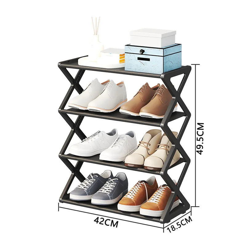 Multi-functional Assembled Shoe Cabinet X-shaped Shoe Rack Household Dust Proof Storage Simple Household Assembly Shoe Racks