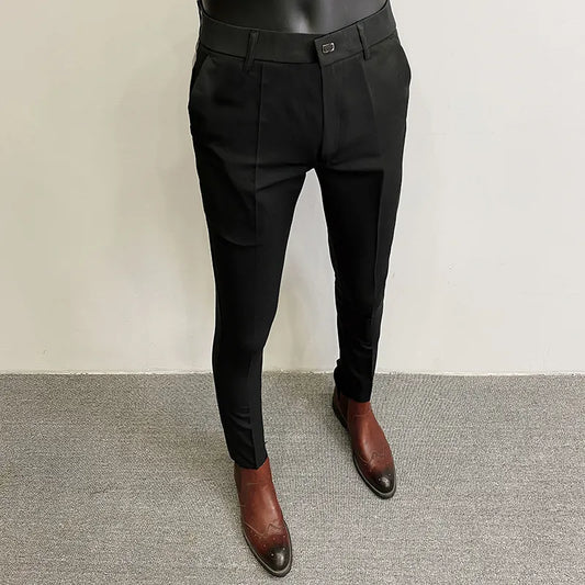 Men Suit Pants Dress Pantalone Hombre Stretch Slim Formal Trousers Calça Masculina Solid Color Casual Pants Fashion Men Clothing