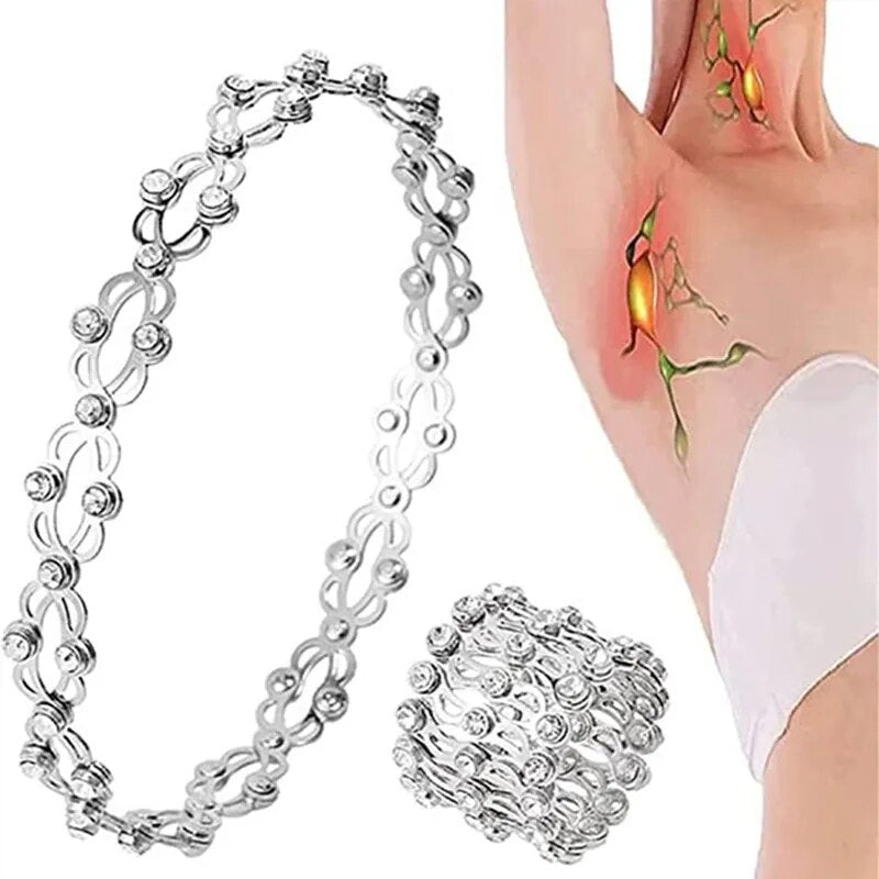 2 In 1 New Creative Magic Stretchable Ring Bracelet for Women Men Charm Shiny Crystal Retractable Bracelets Rings Jewelry Gift