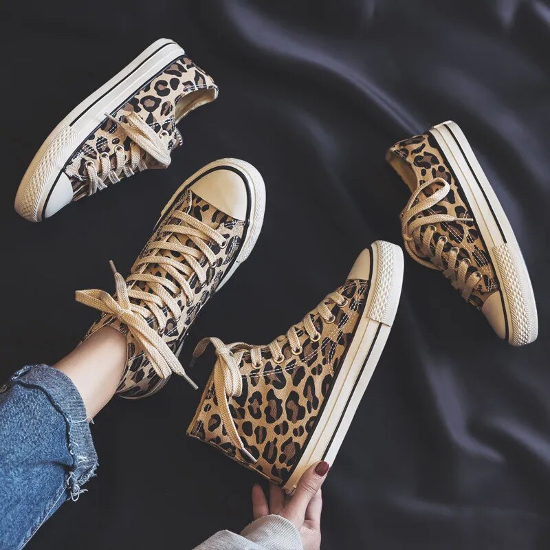 2021 New Spring Girls Baby Shoes High Top Leopard Breathable Children Canvas Shoes Women Parent-child Shoes Kids Shoes for Girl