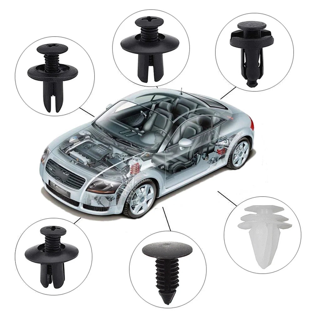 Mixed Size Car Plastic Retainer Clips Automobile Fender Push Pin Rivet Door Trim Panel Retainer Automobile BumperFasteners Tool