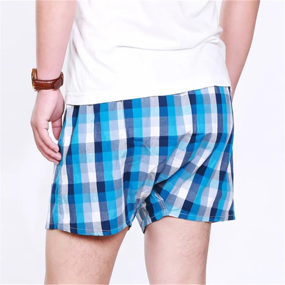 40-150KG Lounge Pajama Sleep Cotton Homme Arrow Men's Underwear Shorts Boxers Casual Home Woven Bottoms Boxers Plus size 4PCS