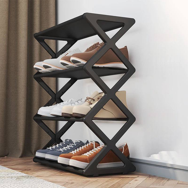 Multi-functional Assembled Shoe Cabinet X-shaped Shoe Rack Household Dust Proof Storage Simple Household Assembly Shoe Racks