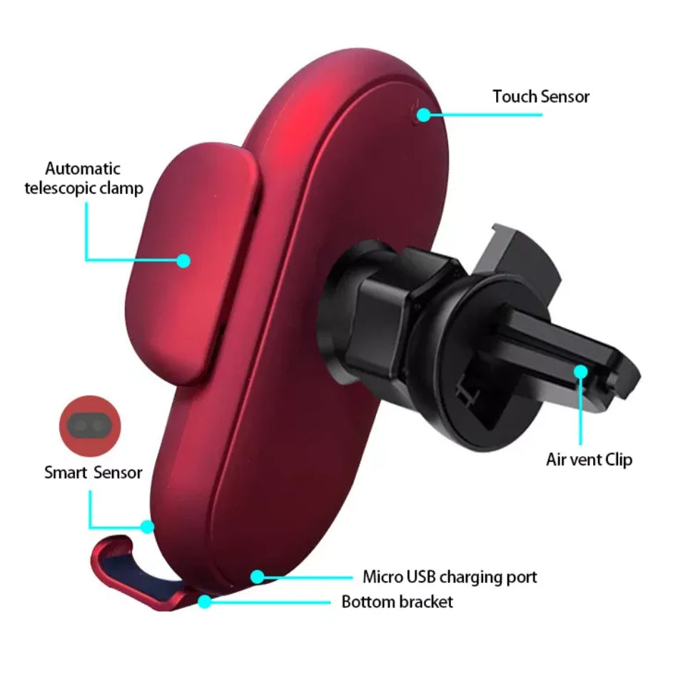 30W Car Wireless Charger Auto Mount Phone Holder Sucker Support For iPhone 14 13 Pro Max Samsung Xiaomi Redmi Infrared Induction