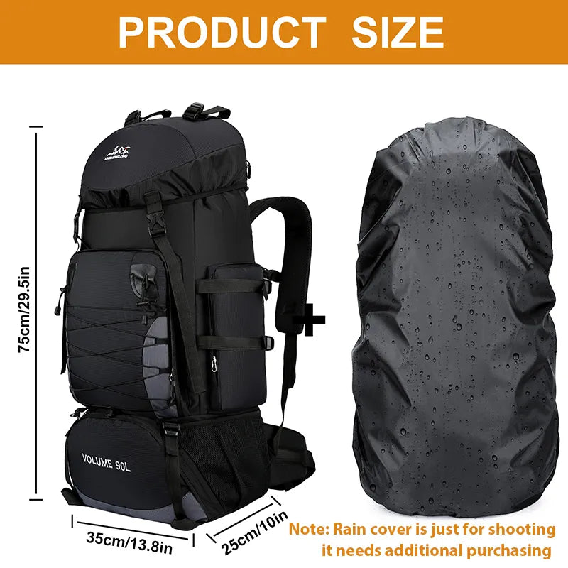 80L 90L Large Camping Backpack Travel Bag Men's Women Luggage Hiking Shoulder Bags Outdoor Climbing Trekking Men Traveling Bag